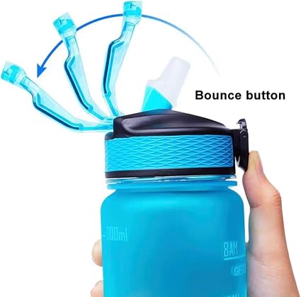 1L Motivational BPA Free Water Bottle with Straw