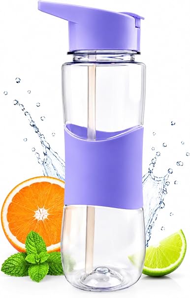 650ml Sports Water Bottle with Straw & Flip Lid