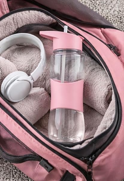 650ml Sports Water Bottle with Straw & Flip Lid