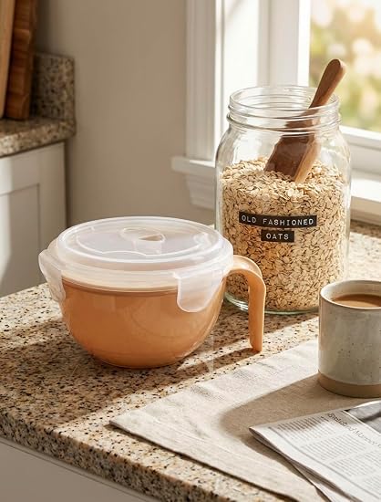 Microwave Safe Bowl 830ml with Locking Lid & Handle – BPA Free Food Storage Bowl for Hot Meals