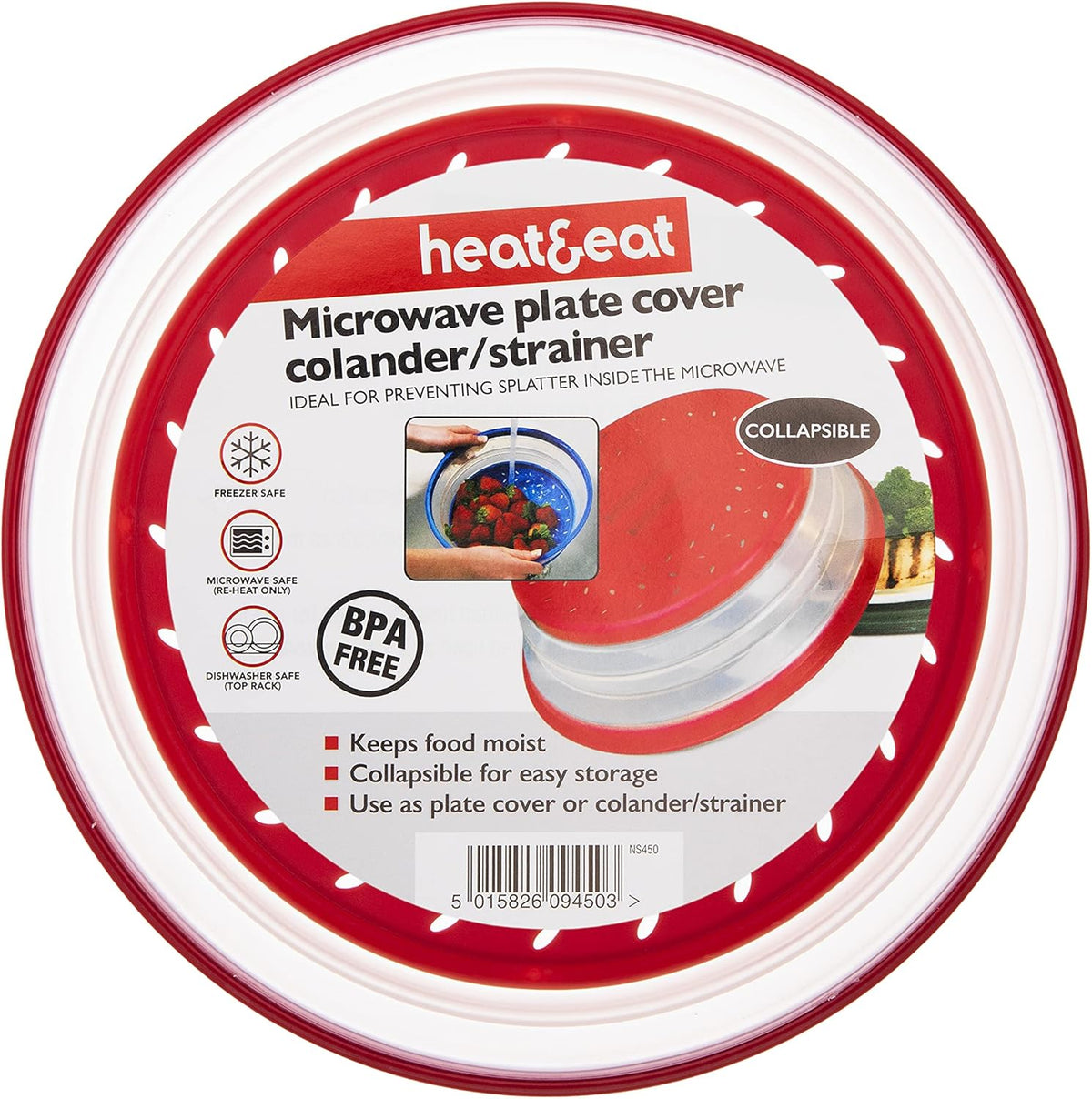 Heat & Eat NS450 Microwave Plate Cover & Colander – 27cm