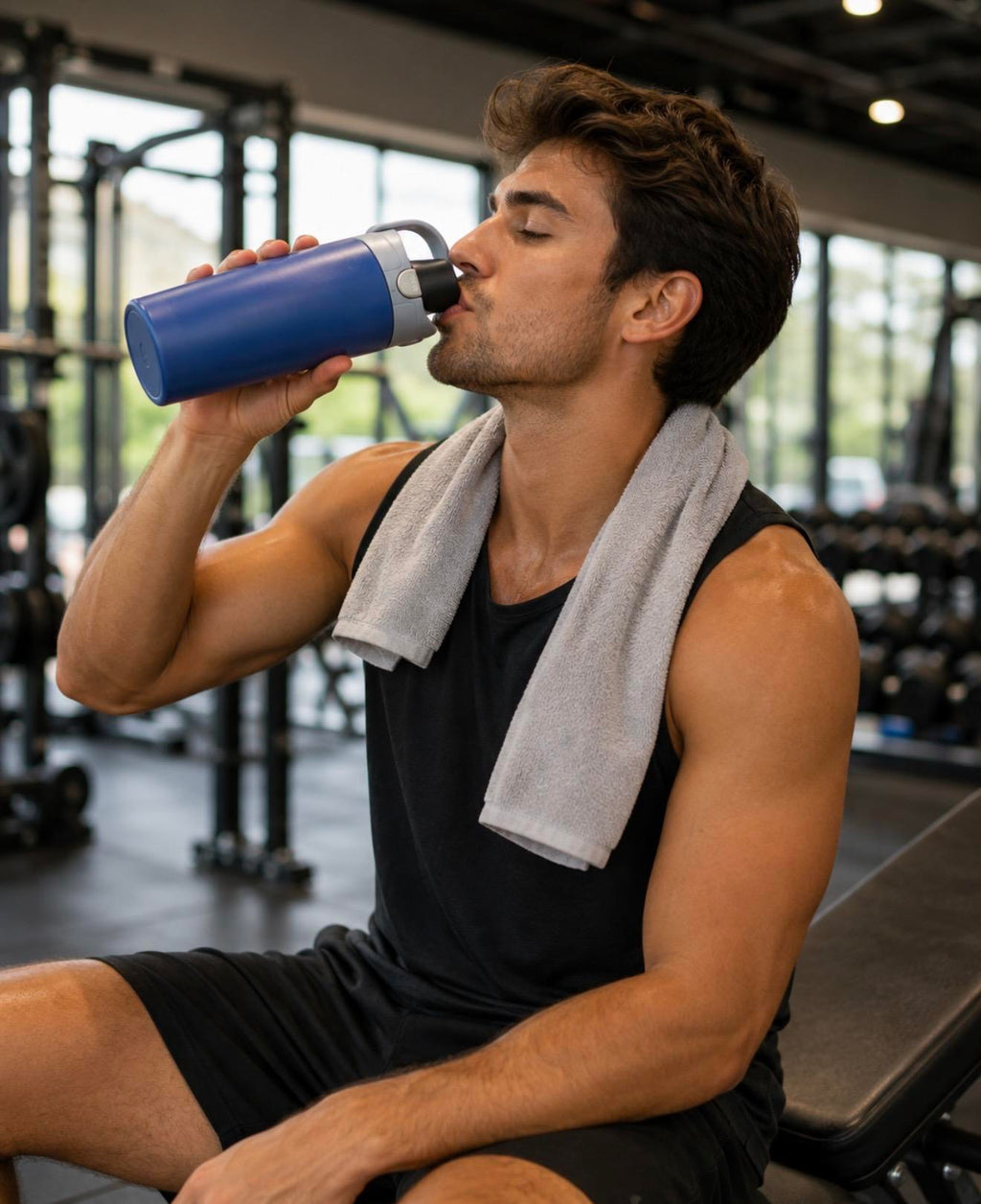 40oz Insulated Stainless Steel Water Bottle with Straw Lid