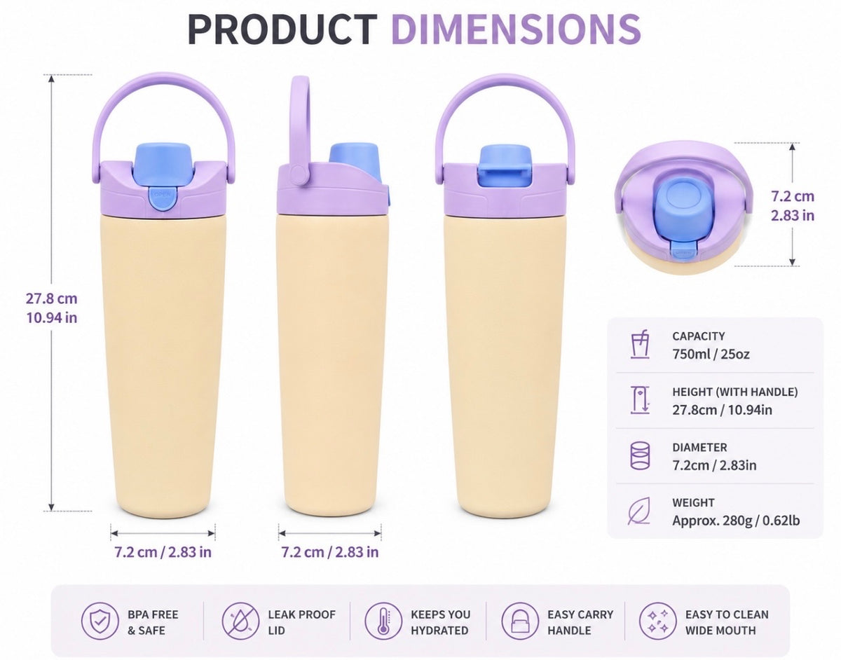 40oz Insulated Stainless Steel Water Bottle with Straw Lid